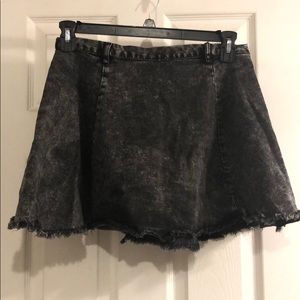 Black Acid Washed Skirt